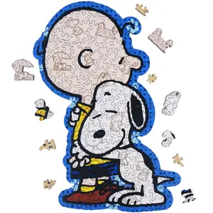 Wooden Jigsaw Puzzle Gift for Snoopy Lovers, 200 Pieces Unique Shaped, 5MM Thick, Officially Licensed Merchandise – Better Together, 9" x 12.8"