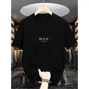 Men's Cotton Short Sleeve Crew Neck T-Shirt Solid Black with White Pattern Print Breathable for Summer Regular Slim Fit Machine Washable Soft Stretch Fabric Ideal for Streetwear Cropped Lace Muscle Tank Top Night Court T-Shirt wash   Casual Menswear