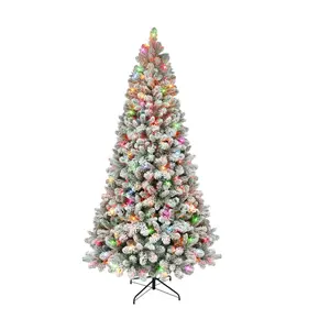 Puleo 6.5' Prelit Flocked Virginia Pine Tree