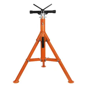 GARVEE Heavy-Duty Pipe Jack Stand Adjustable V-Head Steel Triangle Base Folding Design Ideal for Welding