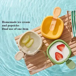 Covered Ice Cream Silicone Mold Cartoon Ice Cream Popsicle Silicone Grinder Popsicle Mold Ice Cube Maker Dessert DIY