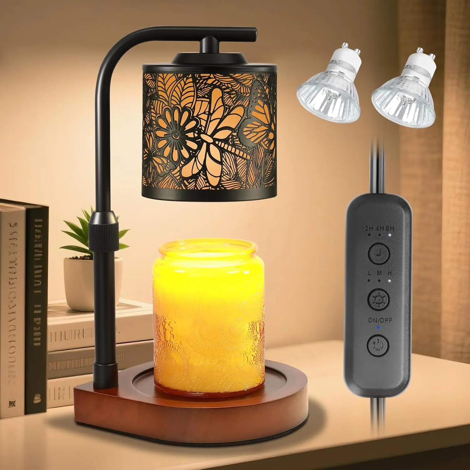 Candle Warmer Lamp with Timer & Dimmer- Electric Wax Melt Warmer with Adjustable Height for Scented Candles,  Decor  and House Warming Birthday Gifts for Women Mom