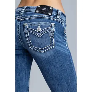 Cleo Stitched Low Rise Bootcut Jeans