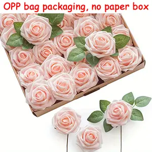 25 Artificial Rose Flowers, Foam Material, Wedding Bouquet, Table Decor, Mother's Day, Valentine's Gift, Party Decoration, Gifts, Crafts, Artificial Faux Flowers