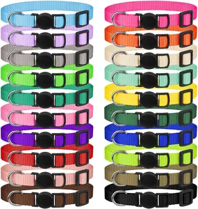 20 Pack Puppy Collars for Small Puppies Litter Safety Buckle Soft Nylon Whelping Collars Newborn Puppy Collars for Litter Puppies Collars(S) Kimgep