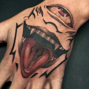 Five Cute Cartoon Hand-Eye Role-Playing Anime Tattoo Stickers of the Same Color, Waterproof and Durable Realistic, Can Be Attached to the Thigh of the Arm for 1-5 Days