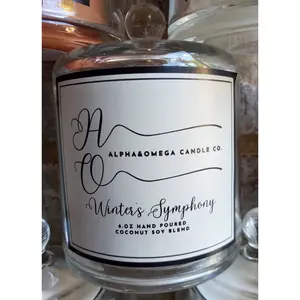 Winter's Symphony 6 oz Coconut Soy Blend Hand-Crafted Wood Wick Cloche Candle