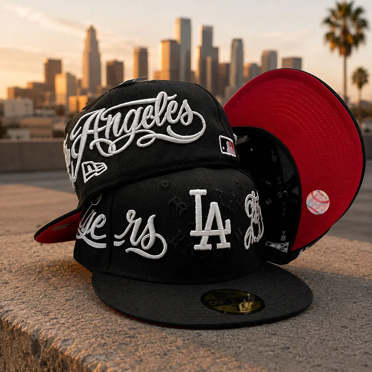 New Style Los Angeles Dodgers 59FIFTY Baseball Flat edge Hat LA Cap