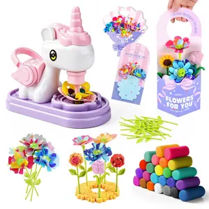 Unicorn Clay Machine, One-Button Flower Press, Dual Play for Fabric and Clay, Kids' Fun Toy, Creative Craft Tool, Perfect for Children