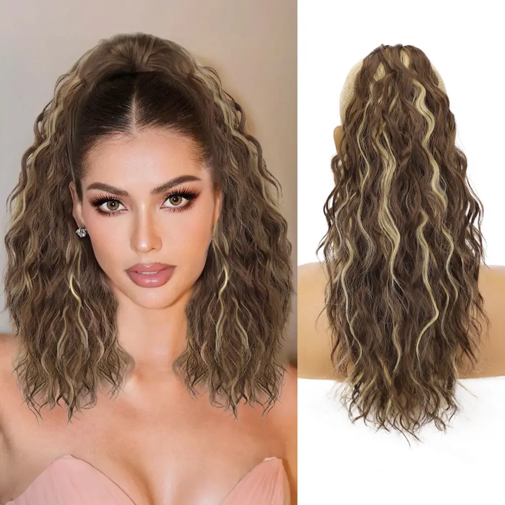 18inch-Chocolate brown with golden highlights