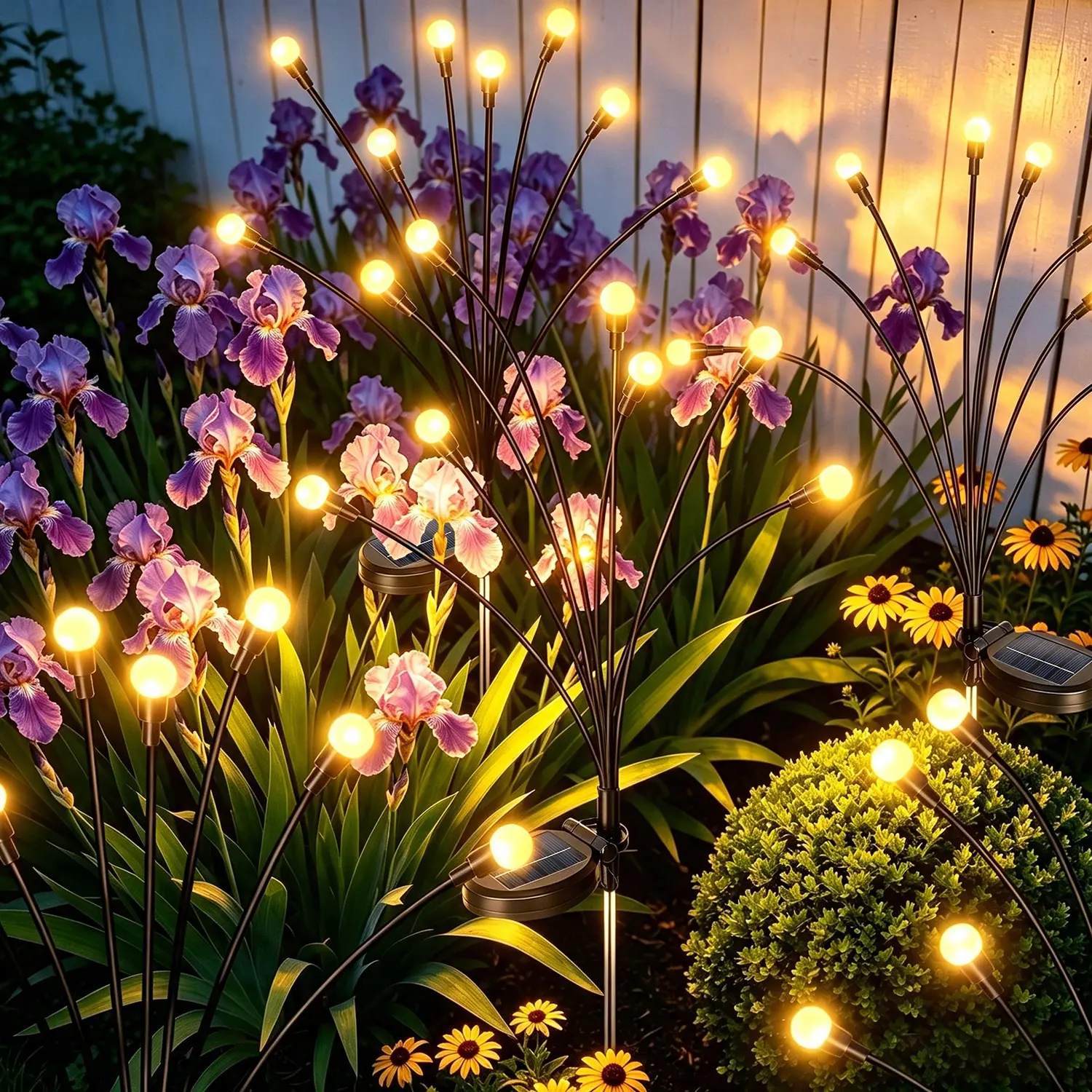 Solar Firefly Lights Outdoor 2/8 Pack, Swaying Garden Stake Lights with Auto Dusk-to-Dawn Glow, IP65 Waterproof Fairy Decor for Yard Patio Pathway, No Wiring Needed Outside Garden Gifts for Women Mom, Warm White Halloween Christmas Decorations