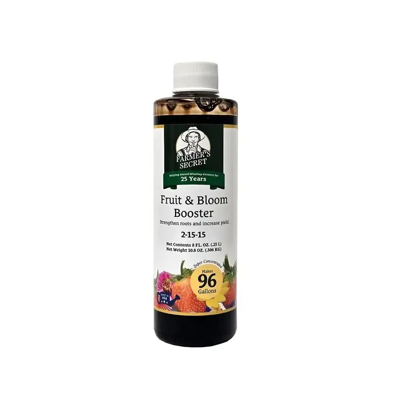 Farmer’s Secret Fruit & Bloom Booster Fertilizer - Super Concentrated - Increases Flowering and Yield on All Varieties of Fruits, Vegetables and Flowers 8oz
