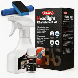 Car Headlight Restoration Kit, No Power Tools Required, Restoring to Like-New Condition, Covers 2-3 Vehicle Headlight Treatments, Headlight Cleaner and Restorer Kit, Headlight Restoration Spray