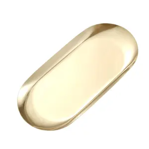 Scandinavian Style Gold Cosmetic Dish Multipurpose Countertop Storage