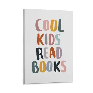 Cool Kids Read Books, Classroom Wall Decor, Read Corner, Book Lover Gift Canvas Poster Bedroom Decor Sports Landscape Office Room Decor Gift Frames Ornaments Artistic Print Decoration Photo Frame-Style