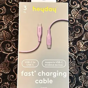 Heyday 3 Ft. Purple Fast Charging Cable,PS5 Compatible, USB-C To USB-C, New