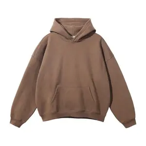 Unisex 350gsm Thick Fleece Hoodie - Winter Loose Fit, Solid Color Basic Pullover for Cold Weather Menswear Sweatshirts