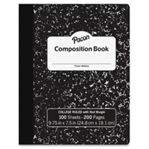 Pacon PACMMK37106 Marble Hard Cover College Rule Compostion Notebook - 100-Piece Pack, Marble Pattern Notebooks for Office & School Use