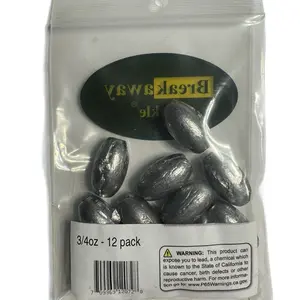 Breakaway Tackle 3/4 oz Egg Sinkers, 12 pack