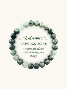 Green Aventurine & Moss Agate Beaded Chain Bracelet, High Quality Premium Exquisite Bracelet, Earth Tone Crystal Jewelry for Abundance & Growth, Intuitively Chosen Crystals, Fashion Accessories for Women & Men