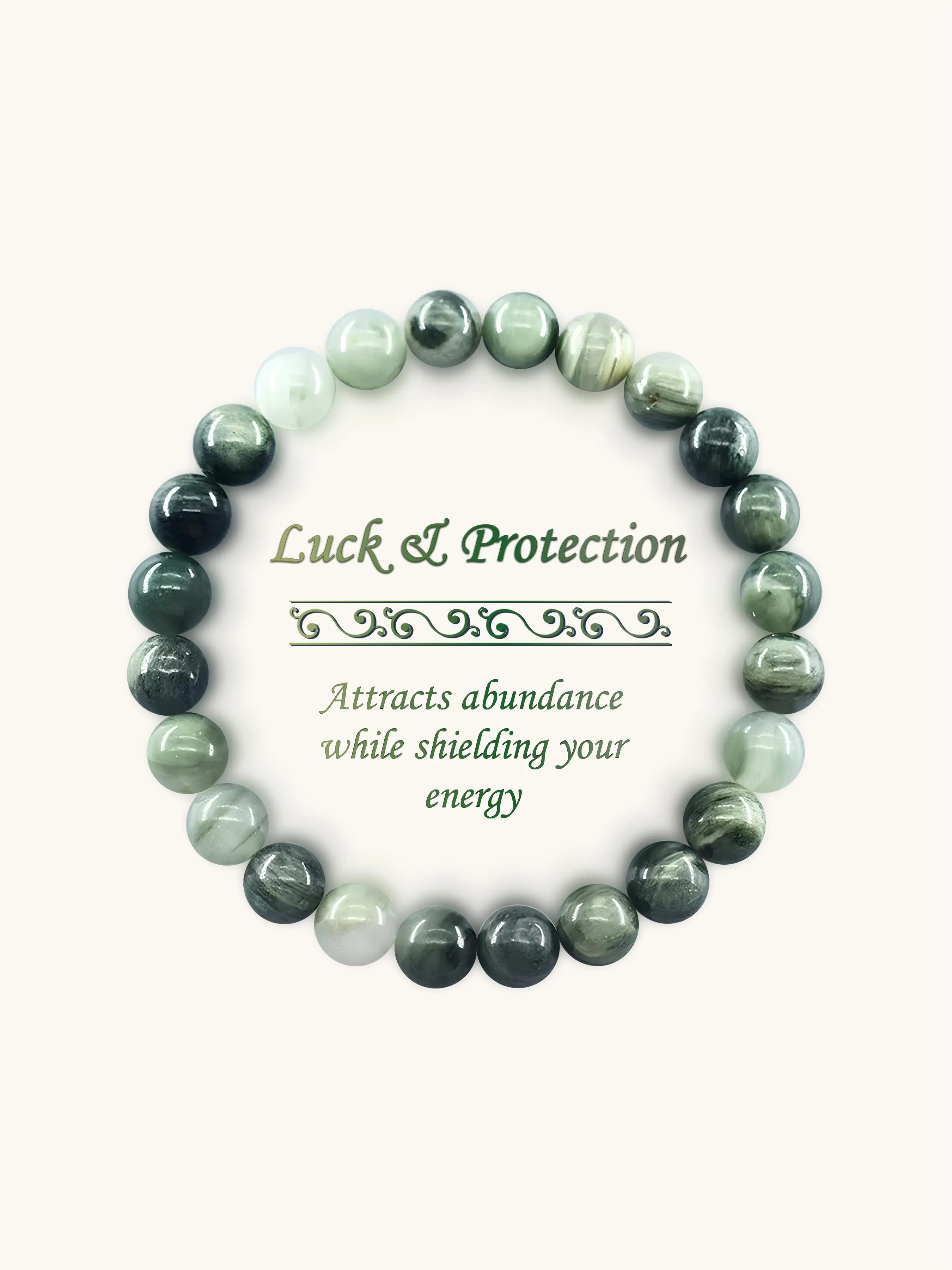 Green Aventurine & Moss Agate Beaded Chain Bracelet, High Quality Premium Exquisite Bracelet, Earth Tone Crystal Jewelry for Abundance & Growth, Intuitively Chosen Crystals, Fashion Accessories for Women & Men, Crystal Bracelets