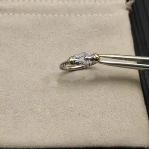 S925 sterling silver 2025 new 2mm buckle diamond ring neutral fashion trend retro personality simple hip-hop luxury jewelry gift