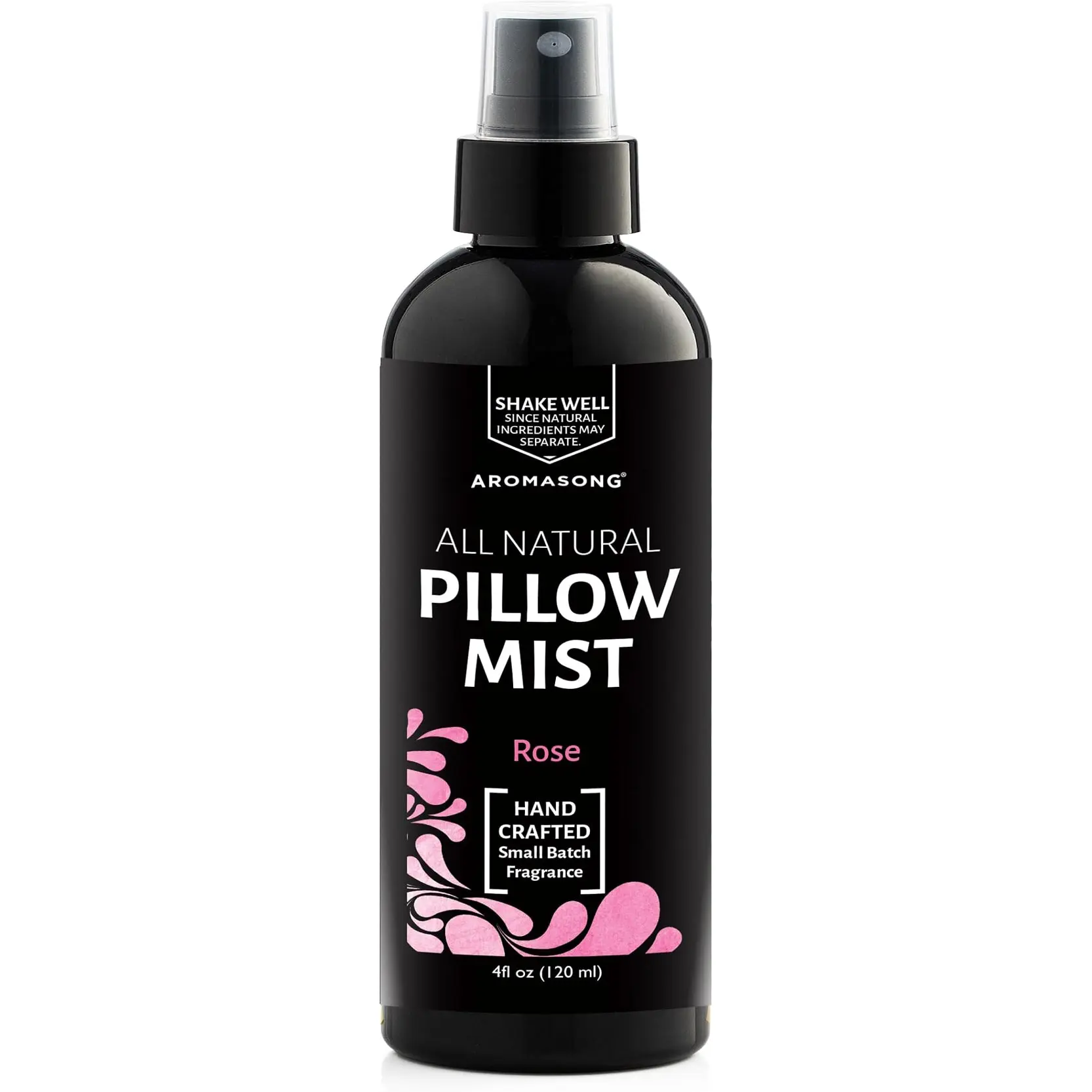 AROMASONG All-Natural Rose Pillow Mist for Women, 4oz Calming Effect Floral Sleep Aid Freshener with Magnesium & Botanical Oils, Aromatherapy Bedroom Linen Spray for Stress Relief, 24-Month Shelf Life, Rose Aroma, 24 Months, Natural Ingredients, Bedroom S