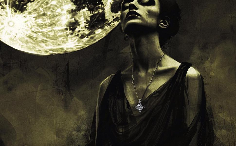 Witches Knot Necklace for Men, Celtic Triquetra Trinity Pendant, Norse Viking Protection Amulet