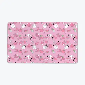 Flirty Emoji Pattern Thin Desk Mat