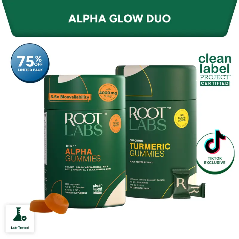 The Glow Duo | Alpha 10-in-1 + Curcumin Turmeric Gummies | New Year New Me Edition | Energy, Antioxidant Support & Daily Balance | Start 2026 Strong