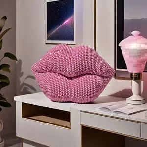 Resin Lip Sculpture Statue Decor, Love Theme Art Modern Home Decoration for Home Office Bedroom Bar Hotel Bathroom, Perfect Wedding Valentine's Day Gift