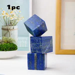 Natural Lapis Lazuli Diamond Shape Healing Crystal Statue, Unique Crystals, Handmade Unique Home Decor Ornament, Gift for Healing Energy