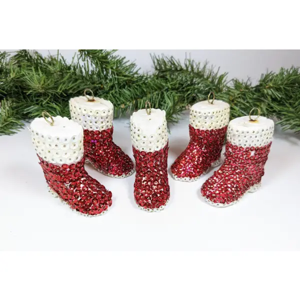 Push Pin Santa Claus Boot Christmas Ornaments