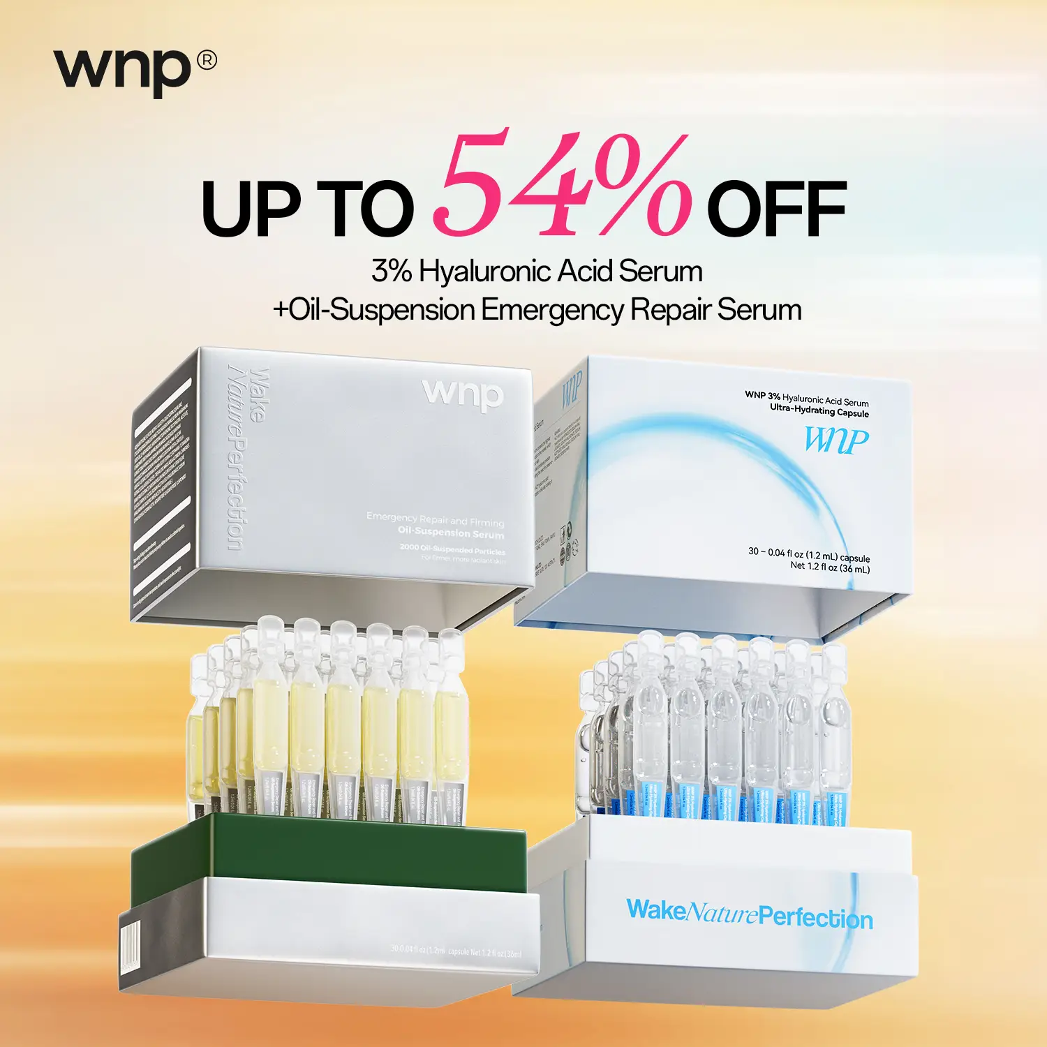[WNP Official] WNP Single Use Serums Duo【3% Hyaluronic Acid Serum，Oil-Suspension Serum】 Comfort Skin Repair serum duo facial serum skincare routine
