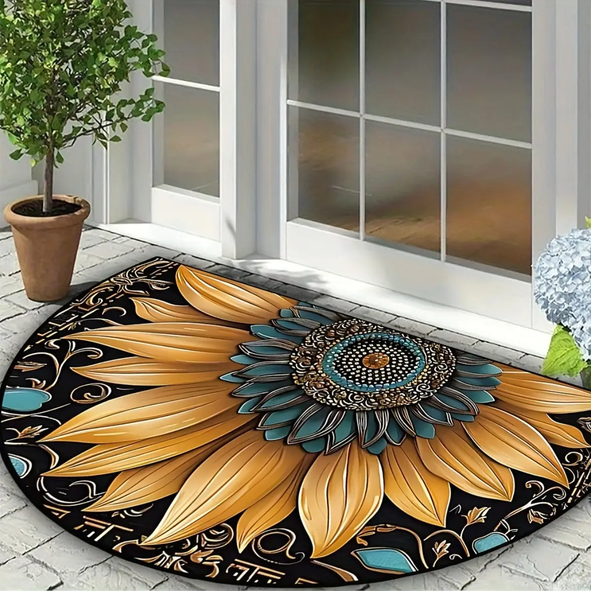 Eco-Friendly Light Diatom Earth Bathroom Floor Mat - Non-Skid, Absorbent, Drip-Resistant, Washable, Brush-Cleanable, Modern Sunflower-Accent, Hygienic, Suitable for Bathroom, Laundry Room, Ideal Housewarming Gift, Non-Skid Bath Mats