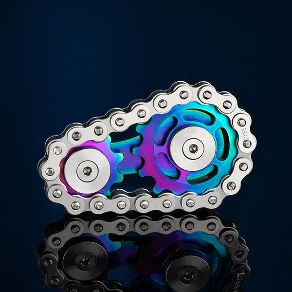Bike Chain Sprocket-Inspired Fidget Spinner Toy for Stress Relief, Focus Improvement, and Muscle Stimulation for Ages 8+ Years