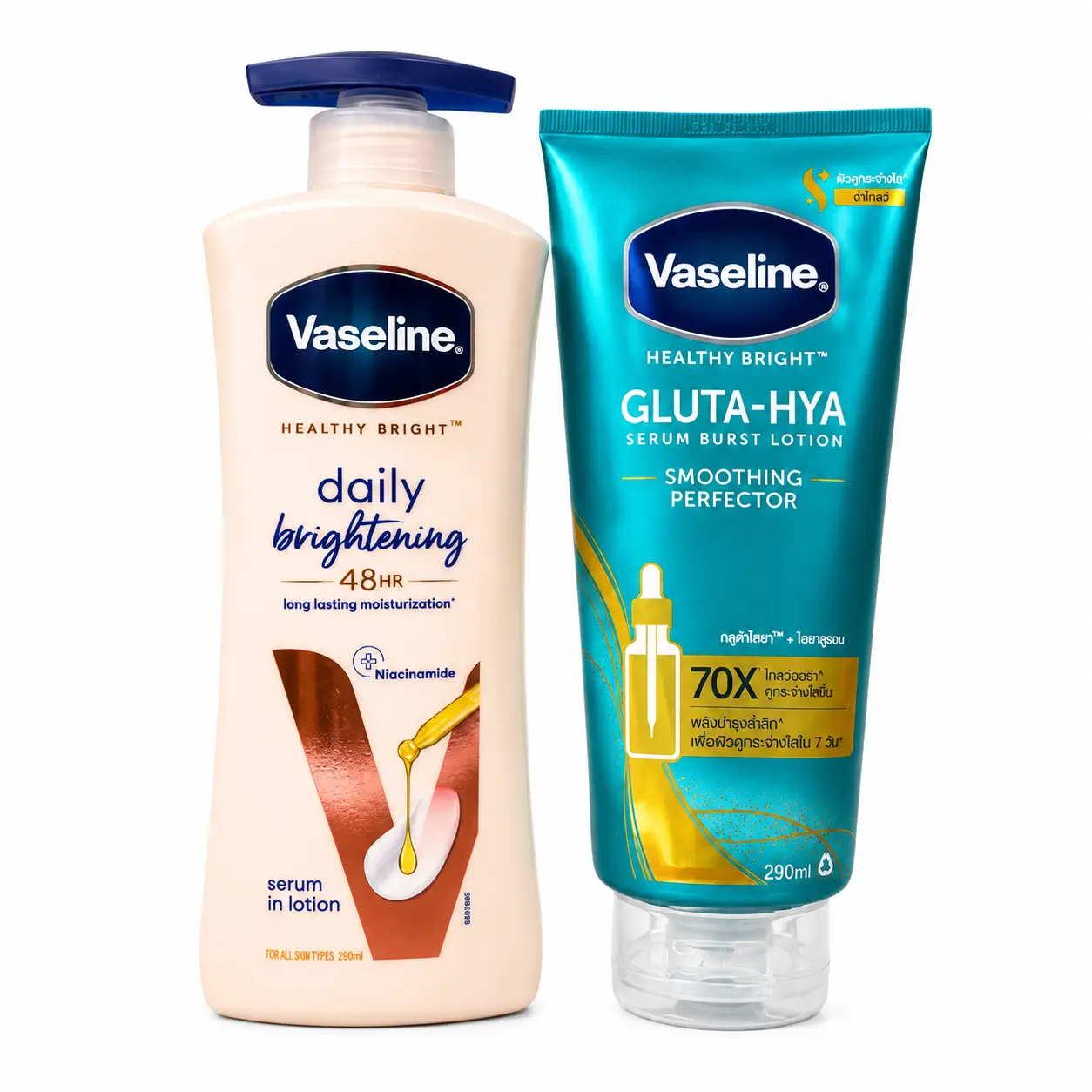 Vaseline Daily Brightening 400 mL & Gluta-Hya Smoothing Perfector