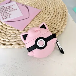 1 piece of Jigglypuff shaped headphone protective case, anti drop and durable silicone headphone case, Apple wireless Bluetooth headphone case, suitable for AirPods 1/2/3/4/pro/pro 2/pro 3