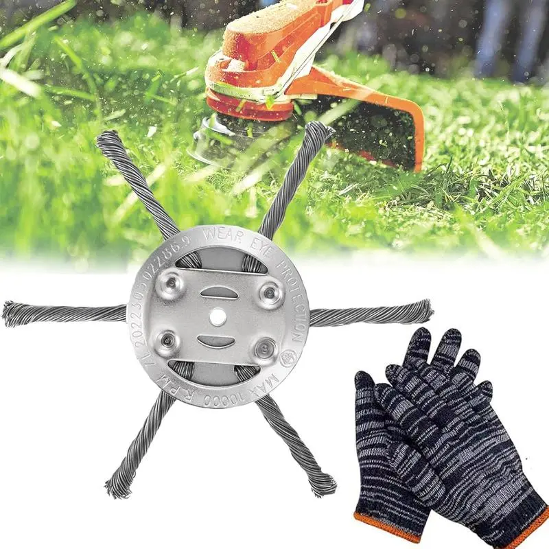 [buy 1 get 1]Steel Wire Grass Trimmer Head, 6 Inches Universal Steel Wire Weed Trimmer Head Universal Steel Wire Trimmer Head Replacement-Heavy-Duty Weed Brush Cutter Attachment for Electric & Cordless String Trimmers