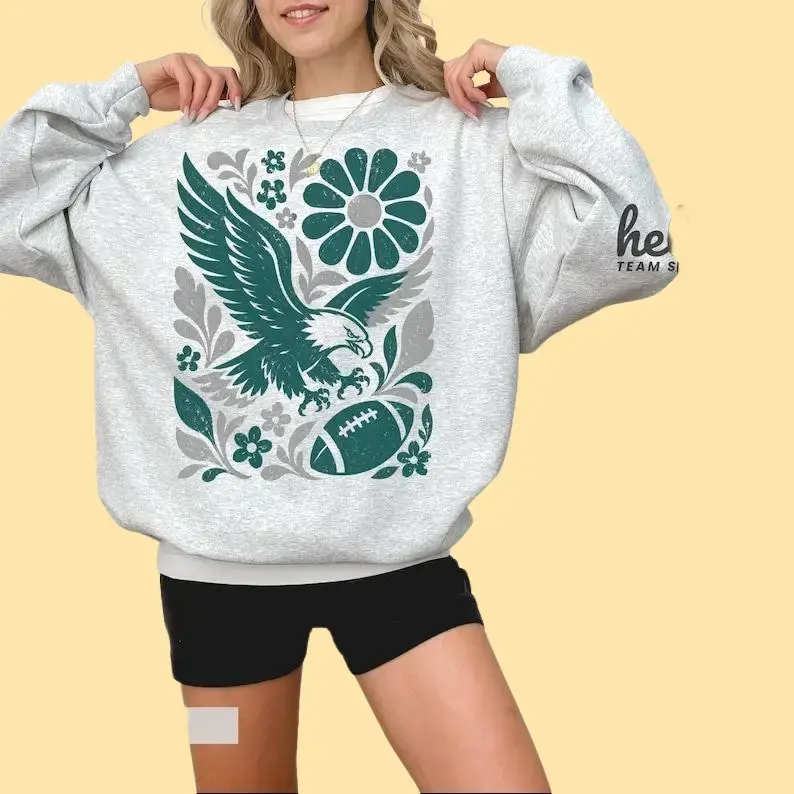 Philadelphia Football Sweatshirt, Philly Tshirt, Eagle Sweatshirt, School Eagle Mascot Sweatshirt Womens Sweatshirt Cotton Pullover Printed Top