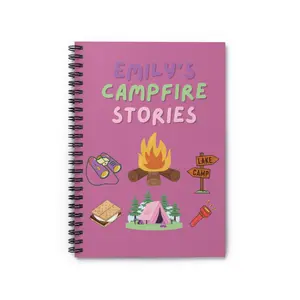 Personalized Campfire Stories Journal Spiral Notebook for Kids Purple Cover
