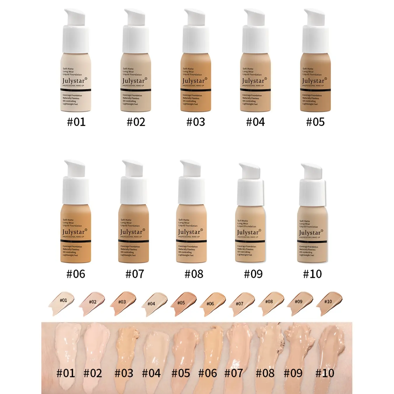 10 Color Concealer Foundation Liquid, Beauty Cosmetics, Beauty Products, Waterproof Long-Lasting Matte Finish, Lightweight Oil Control Makeup, Soft Matte Makeup, Suitable for All Occasions