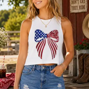 Patriotic Sequin Bow Patch – Americana