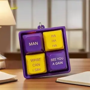 Mamba Theme Keycap Keychain – 4-Key Sound Toy with Purple & Gold Design, Fun Gift and Collectible Accessory (battery included)