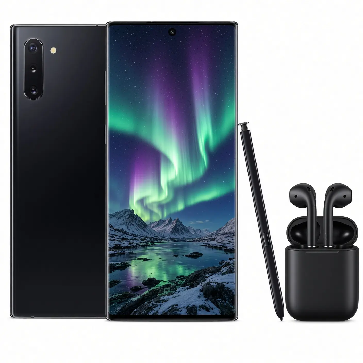 Refurbished Samsung Galaxy Note 10 N970U (Unlocked) Acceptable Condition with Wireless Earbuds & 1 Year Warranty