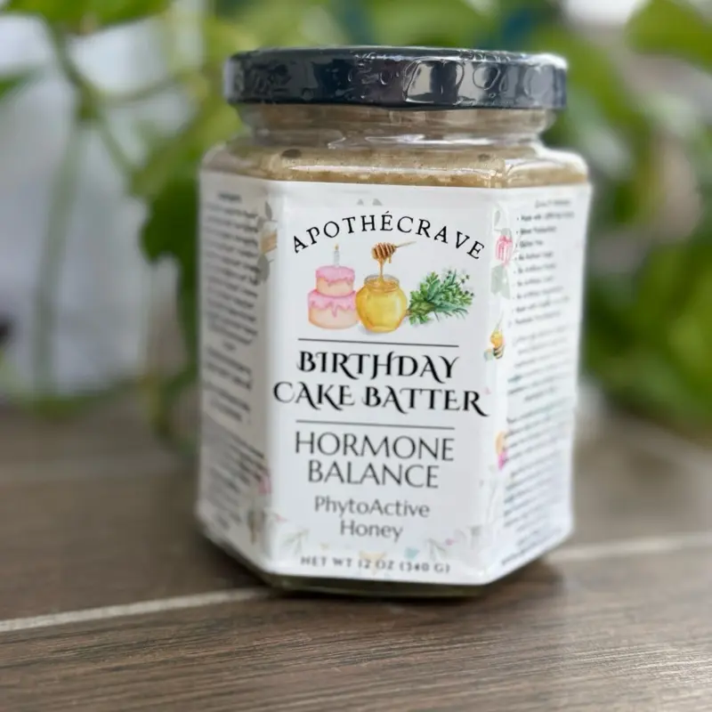 ApothéCrave Birthday Cake Batter Hormone Harmony (PCOS) Support Honey For Insulin, Blood Sugar Control, Inflammation Reduction