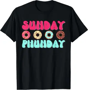100%cotton Sunday Phunday Phish Donuts for Family Bakers T-Shirt
