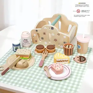 Realistic Picnic Basket Role Play Toy, Cut Cake and Bake Pastries, Baby Pretend Chef Fun, Kids Cooking Game, Educational Playset
