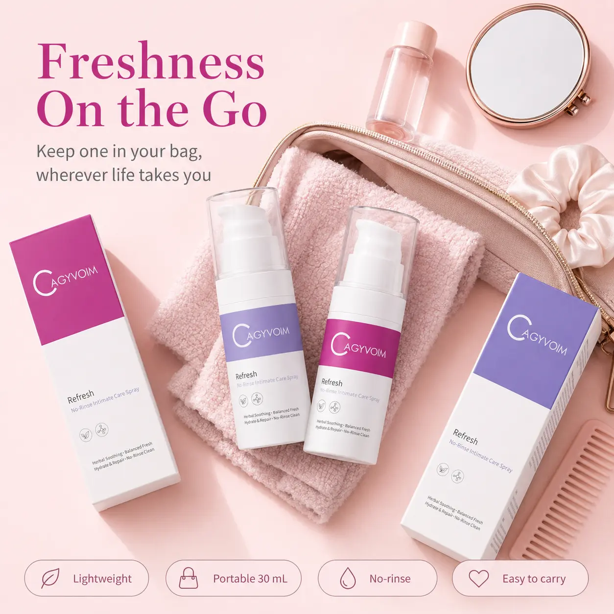 【Live Exclusive】Daily Feminine Intimate Cleanser Mist Spray Bottle - No Rinse, pH Balanced, Gentle Odor Control, Refreshing Comfort for Adults with All Skins, Perineal Care, Hydrating, Portable Size, Cleansing, Avoid Contact With Eyes, Discontinue Use If,