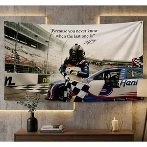 no 18 "Because You Never Know When The Last One Is" Wall Hanging, NA Inspired Checkered Flag Room Decor, Race Fan Tapestry